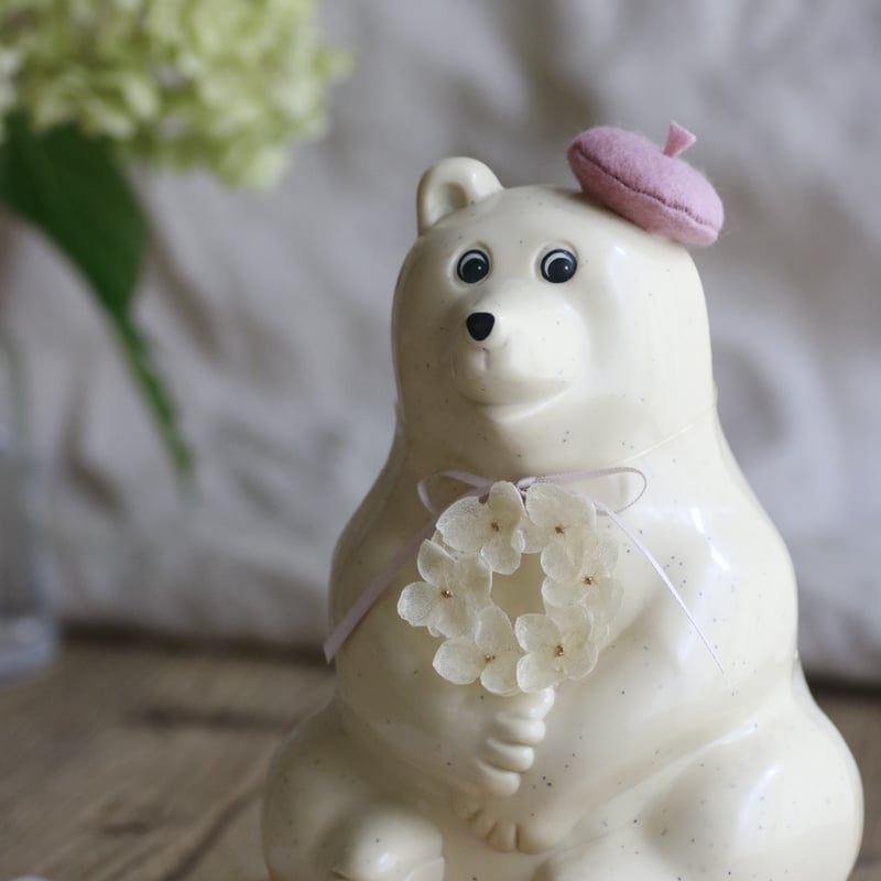 しろくま貯金箱 紫陽花リース white【ホワイト】 | kukka