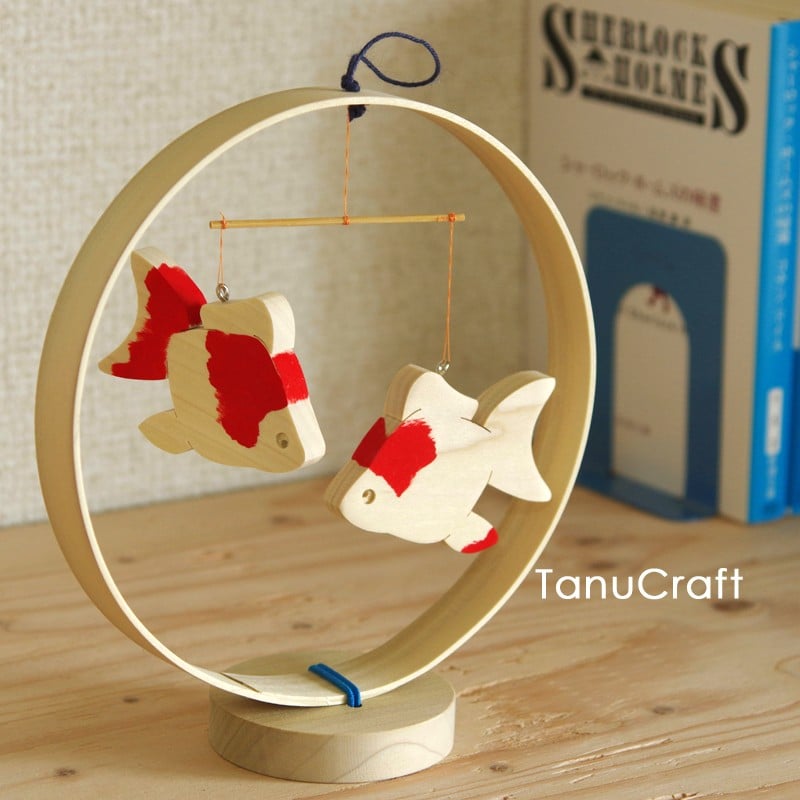 木のモビール □金魚□ | TanuCraft オンラインショップ