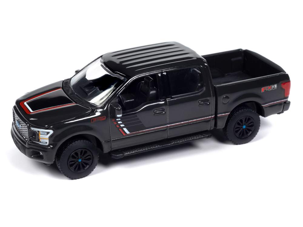 1:64 2020 Ford F-150 Truck (Lead Foot Gray w/Hood & Side Stripes