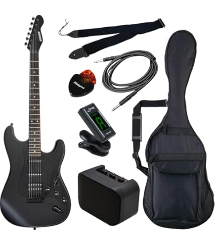 Amazon | PLAYTECH エレキギター ST250 BLACK Maple | エレキギター