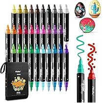 Amazon | Ohuhu アクリルマーカーペン 30色 太・細字 アクリル絵具
