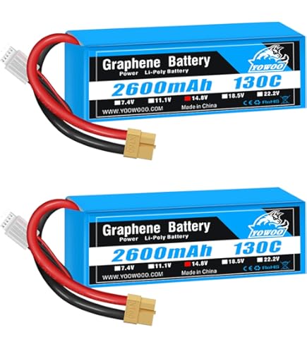 Amazon.co.jp: Yowoo 4S LiPoバッテリー3000mAh 100C 14.8V グラフェン