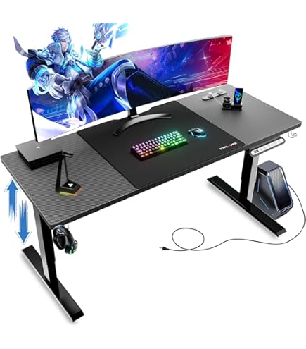 Amazon | UTESPELARE ウーテスペラレ ゲーミングデスク - アッシュ調