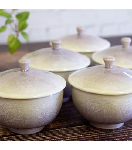 Amazon | 【白山陶器】白磁立筋 蓋付湯呑5客 | 白山陶器 | 湯呑み