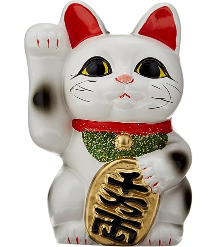 Amazon.co.jp: 白 小判猫 4号 人を招く左手 招き猫 常滑焼 : ホーム