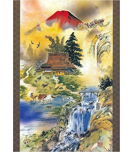 富士山絵画新春セール｜A4風水絵画ダイヤモンド金富士 金運財運アップ