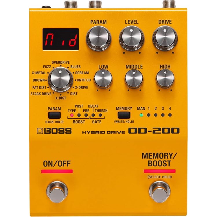BOSS OD-200 HYBRID DRIVE - 12種類の歪みサウンドを搭載した超高音質