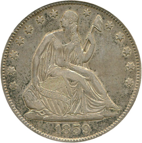 1859 O Liberty Seated Half Dollar Mint State (MS) Pricing Guide