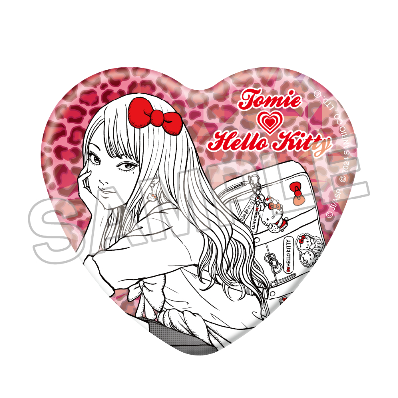 伊藤潤二×サンリオキャラクターズ ホログラムハート缶バッジ ギャル