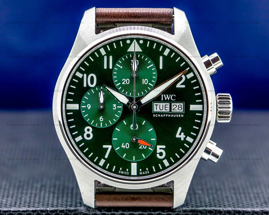 38872) IWC Pilot's Watch Chronograph 41mm SS Green Dial UNWORN