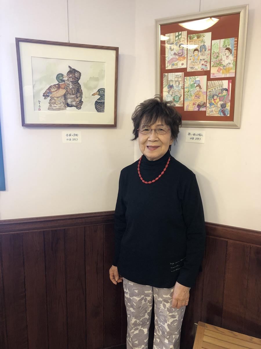 旭川のカフェのミニギャラリーで水彩画展 はがき絵も展示 - 旭川経済新聞