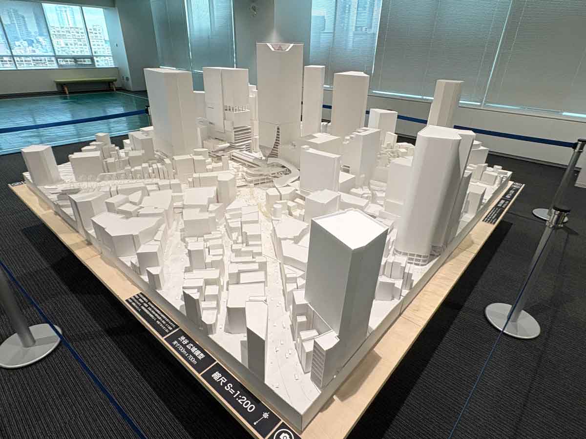 区に設置された1／200スケールの模型＝渋谷駅周辺を再現した大型都市