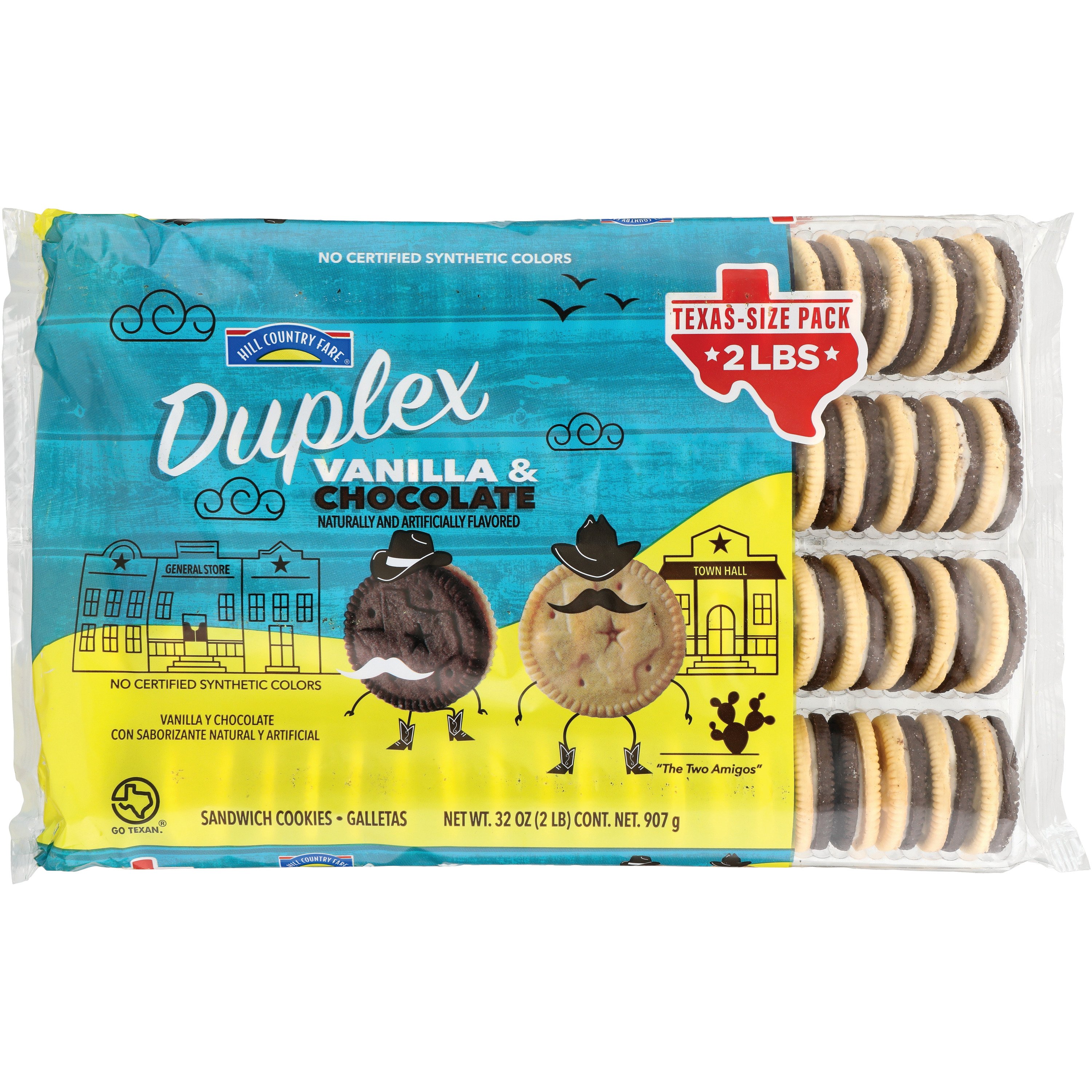 Hill Country Fare Duplex Vanilla & Chocolate Creme Sandwich