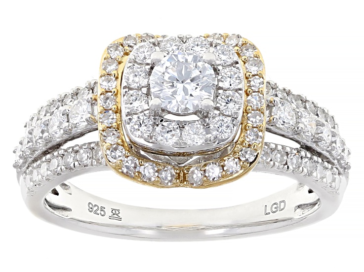 White Lab-Grown Diamond G SI Rhodium And 14k Yellow Gold Over