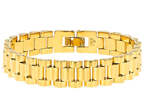 18k Yellow Gold Over Bronze Designer Link Bracelet - MA890 | JTV