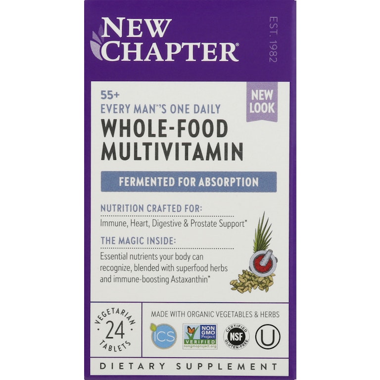 New Chapter Whole-Food Multivitamin, 55+, Every Man's One Daily