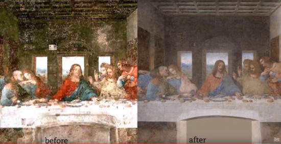 ほとんどが後世の描き足し？ ダ・ヴィンチの名画「最後の晩餐」修復の