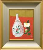 五味悌四郎「競椿」油彩 8号スクエア :: 絵画買取・販売 - シバヤマ
