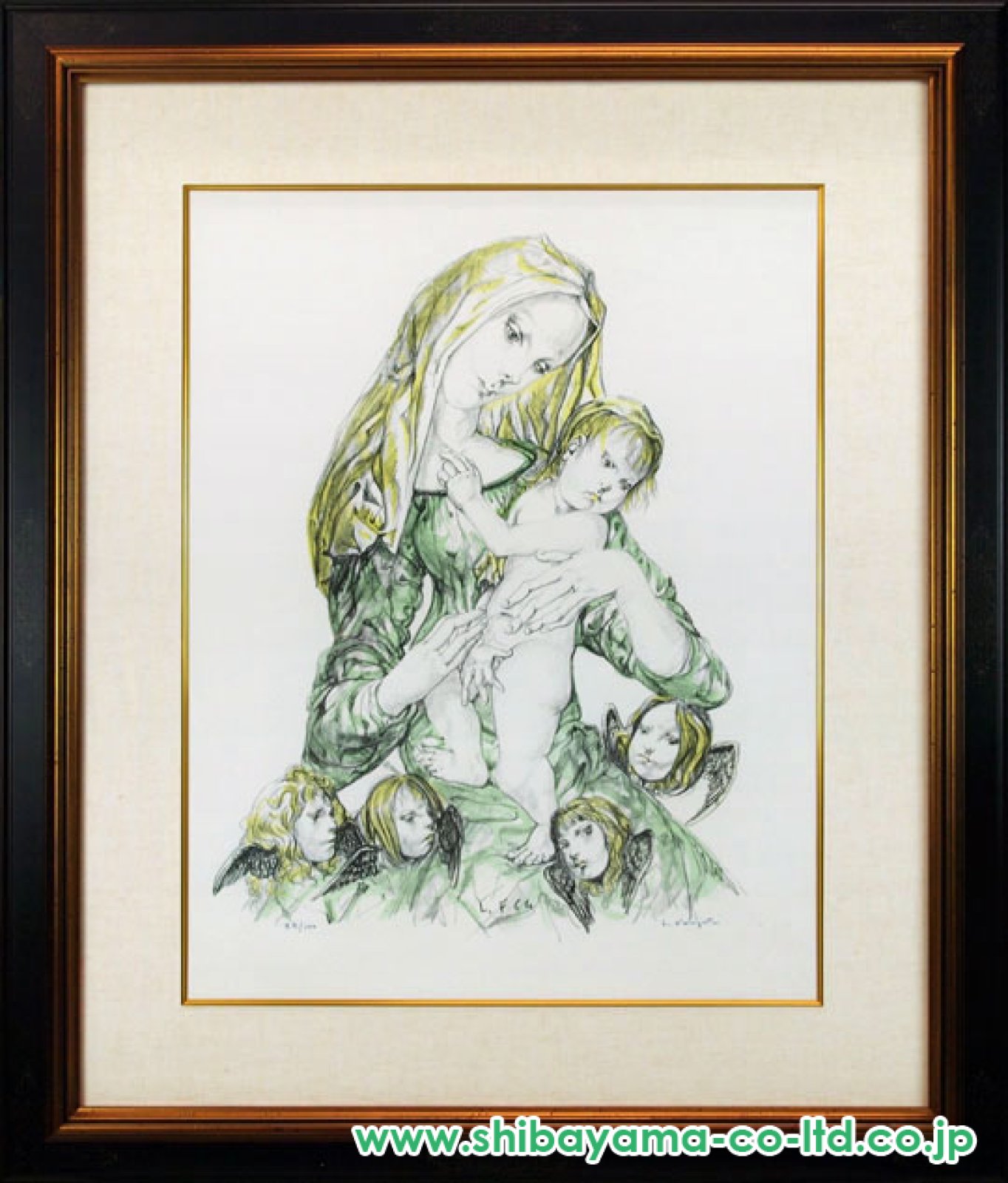 藤田嗣治「天使と聖母子像」リトグラフ :: 絵画買取・販売 - シバヤマ