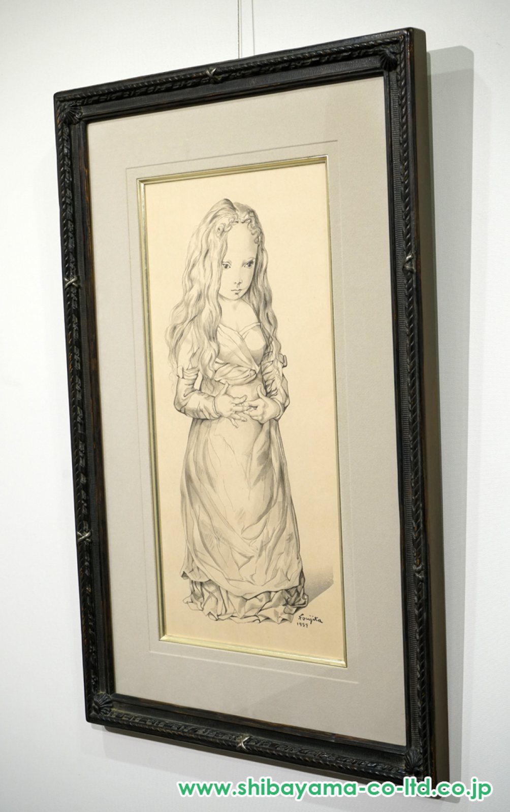 藤田嗣治「少女像」木版画 :: 絵画買取・販売 - シバヤマ