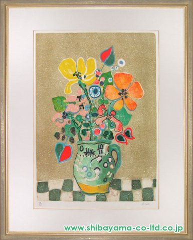ポール・アイズピリ「2本のアイリス」リトグラフ :: 絵画買取・販売