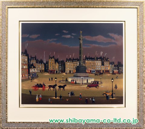 ミッシェル・ドラクロワ「バスティーユ広場の夜」リトグラフ :: 絵画