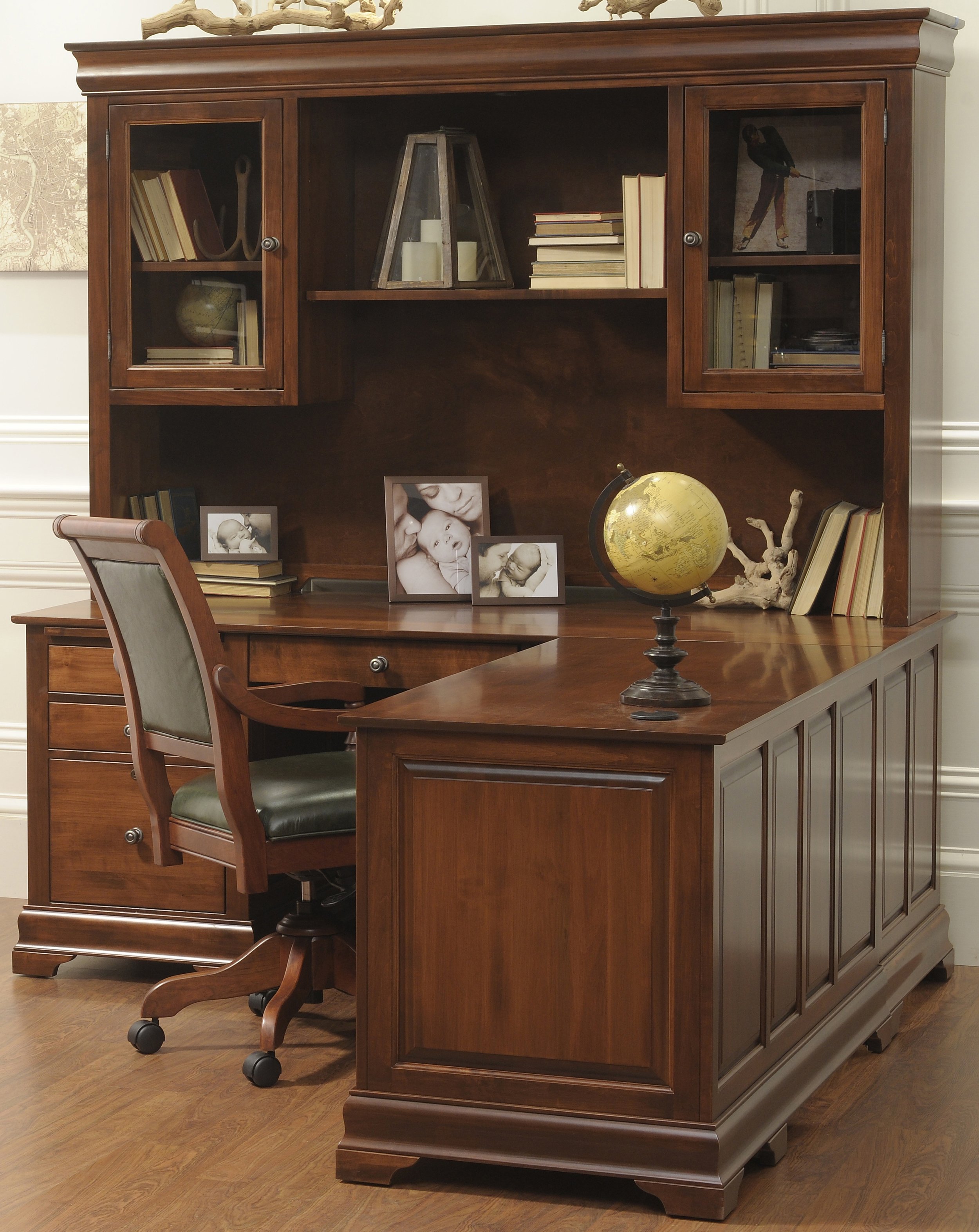 Customizable Bordeaux L-Shaped Desk — Miller's Home Furnishings