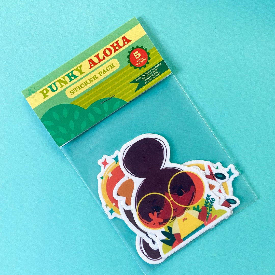 Punky Aloha Book Sticker Pack — Punky Aloha Studio