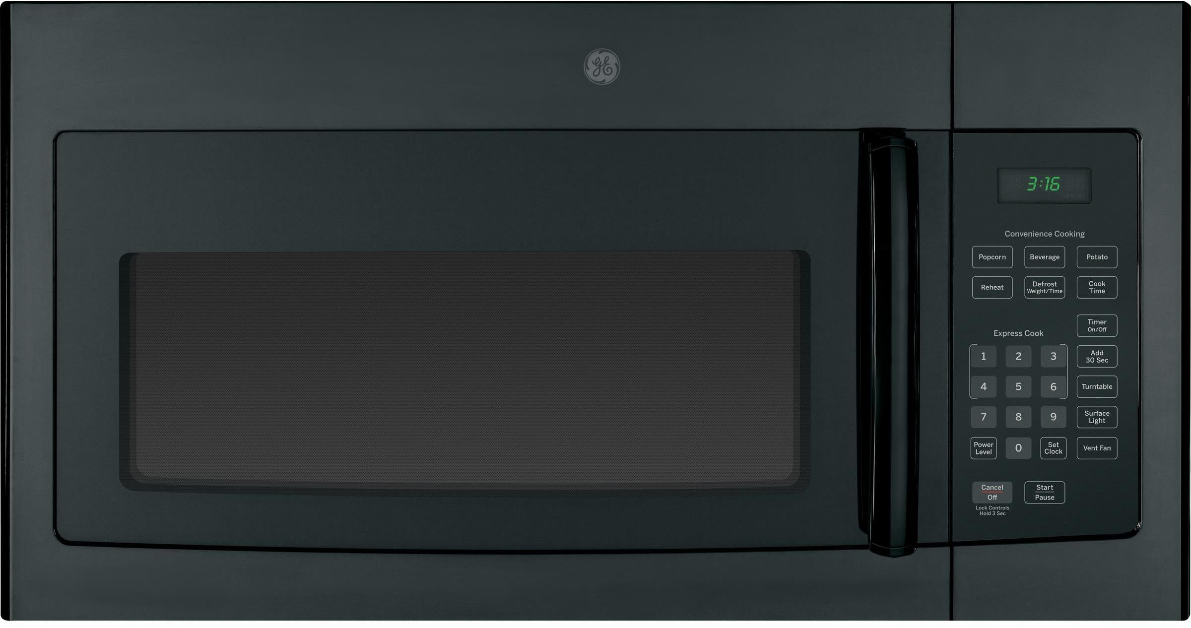 GE JVM3160DFBB 1.6 cu. ft. Over-the-Range Microwave Oven Black