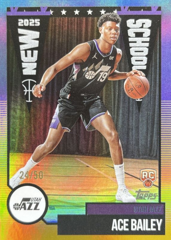 Ace Bailey 2025 Topps #NS-5 New School - Gold Rainbow /50 Price
