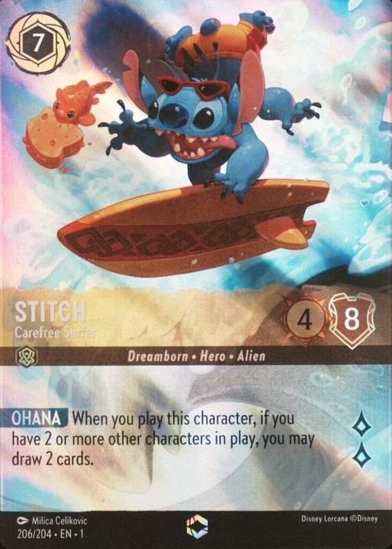Stitch - Carefree Surfer 2023 The First Chapter #206/204 Enchanted