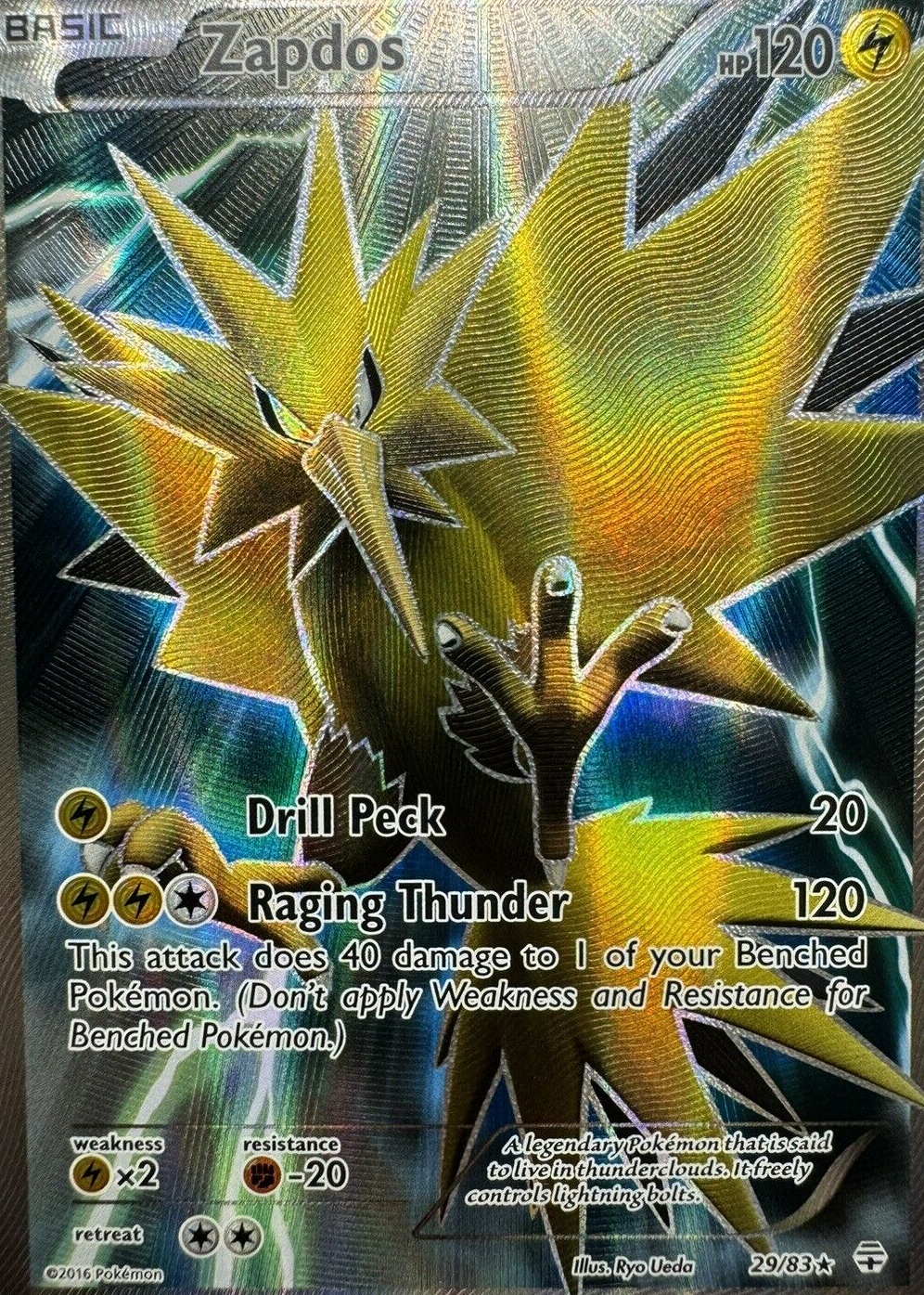 Zapdos 2016 XY: Generations #29/83 Holo (Full Art) Price Guide