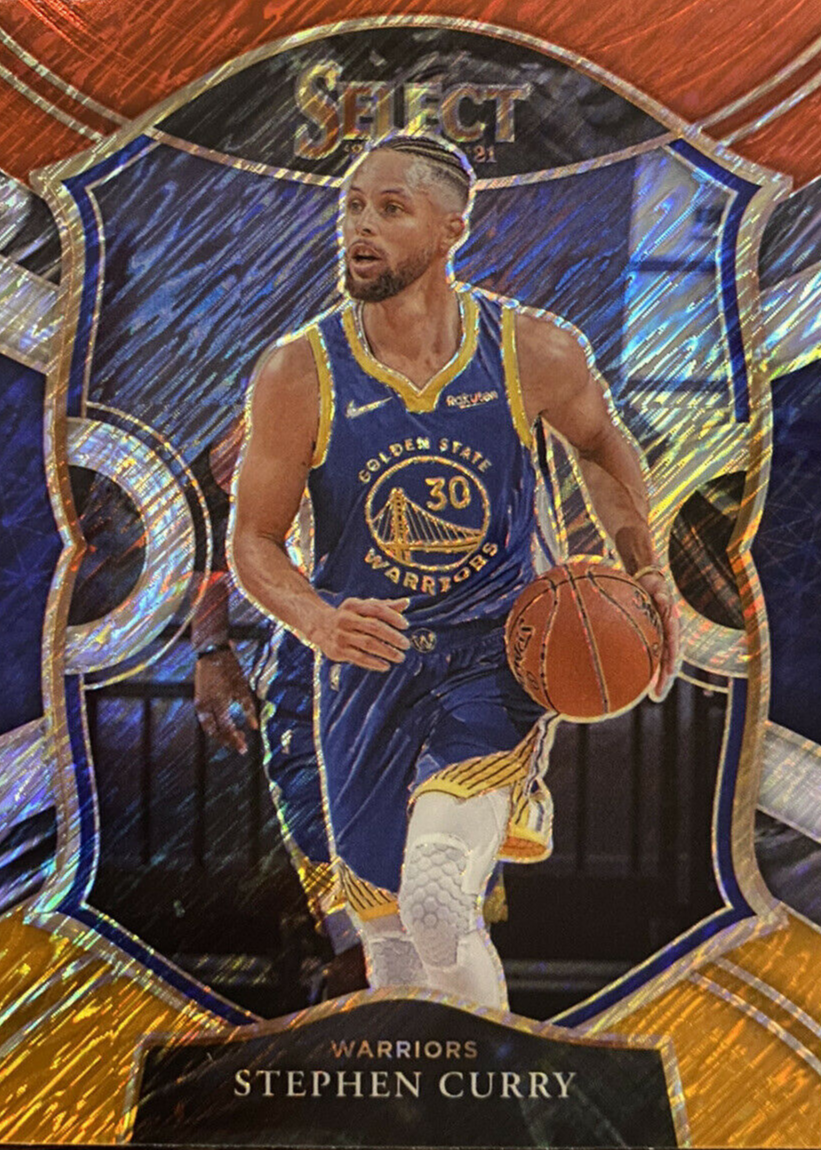 Stephen Curry 2020 Select #57 Concourse Red White Orange Shimmer