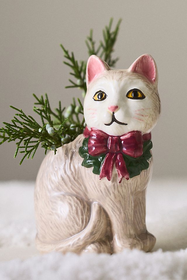 Festive Vintage-Inspired Animal Stoneware Vase | AnthroHome