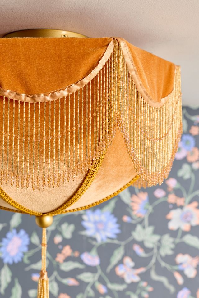 Modern Love Tassel-Fringed Flush Mount Light | Urban Outfitters