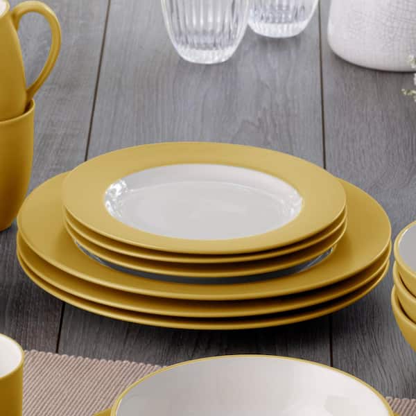 Noritake Colorwave Mustard 11 in. (Yellow) Stoneware Rim Dinner