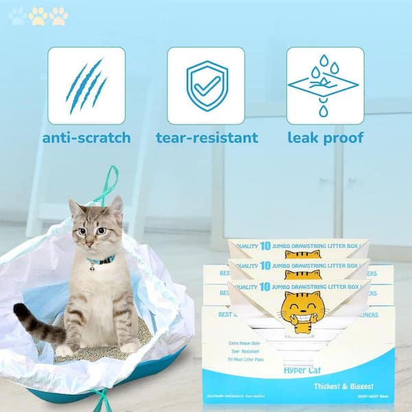 Hyper Extra Heavy-Duty Jumbo Size Cat Pan Liners with Green