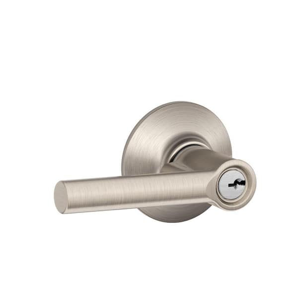 Schlage Latitude Matte Black Keyed Entry Door Handle F51A LAT 622