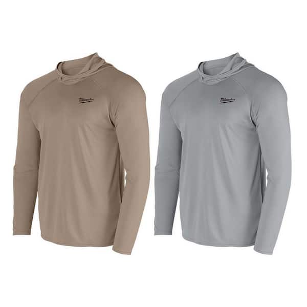 Milwaukee Men's X-Large WORKSKIN Hooded Sun Shirt (2-Pack) M550N