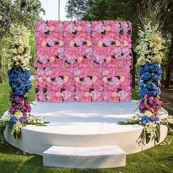 YIYIBYUS 6-Pieces 23.62 in. x 15.74 in. Pink Artificial Peony