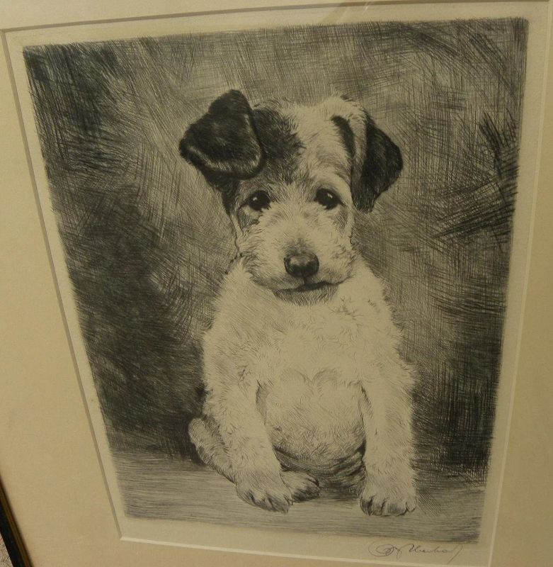 KURT MEYER-EBERHARDT (1895-1977) **pair** pencil signed dog