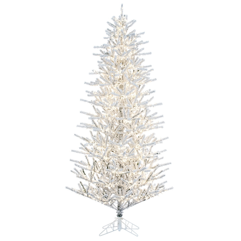 K226076LED - Flocked Slim Pistol Pine Christmas Tree