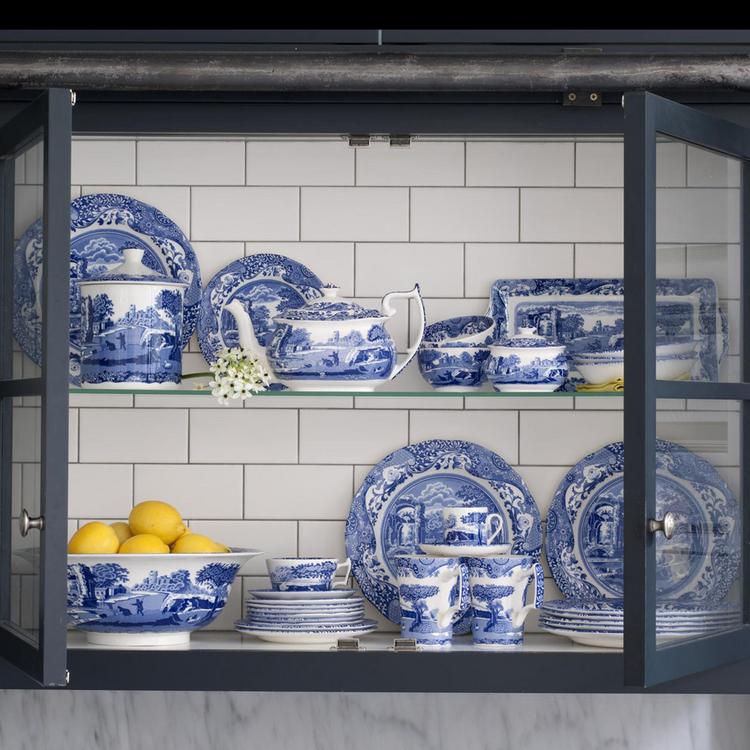Spode, Blue Italian Jumbo Cup & Saucer | Zola