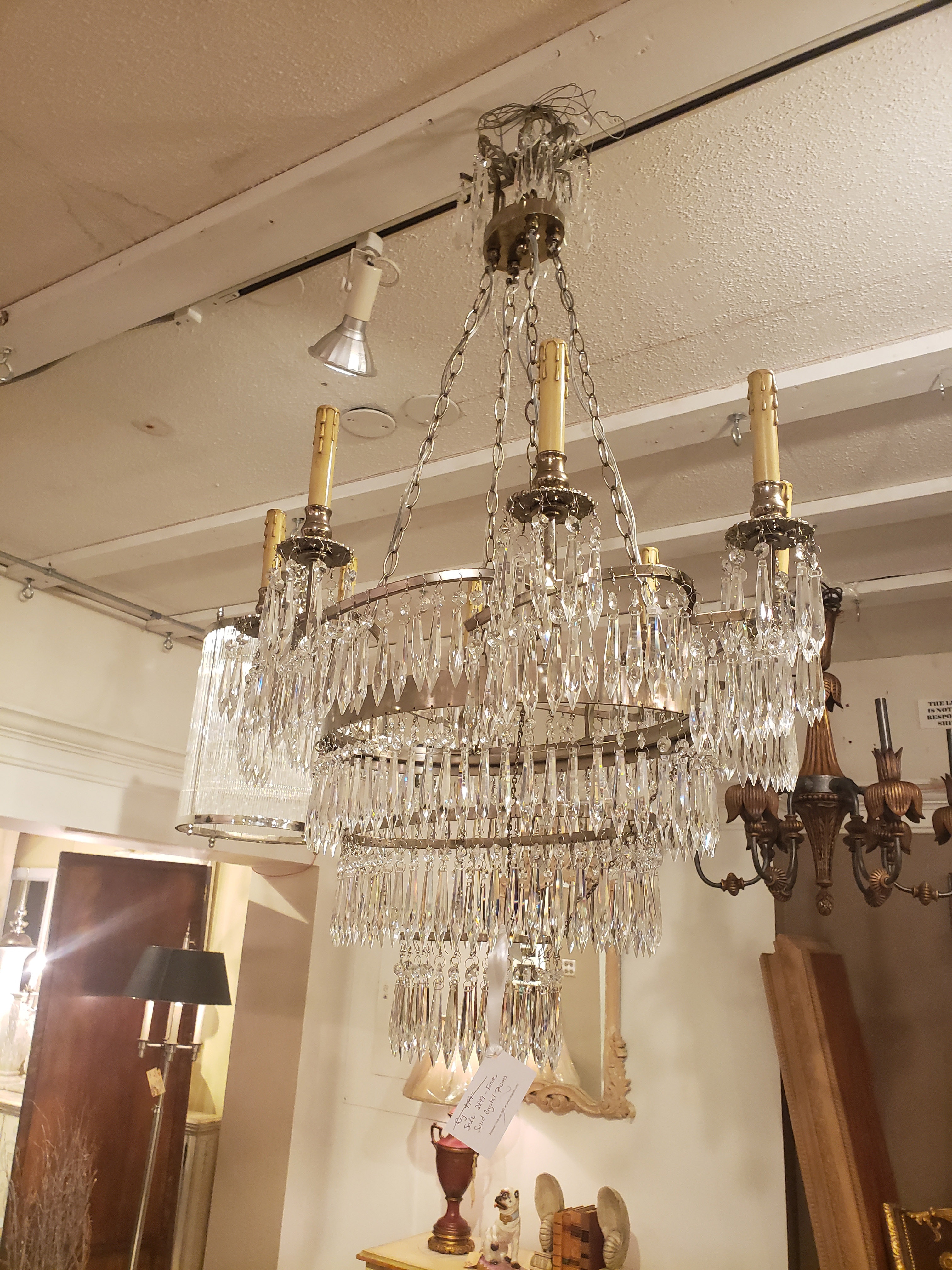 Lion's Den Interiors Theodore Alexander Crystal Swirl Chandelier