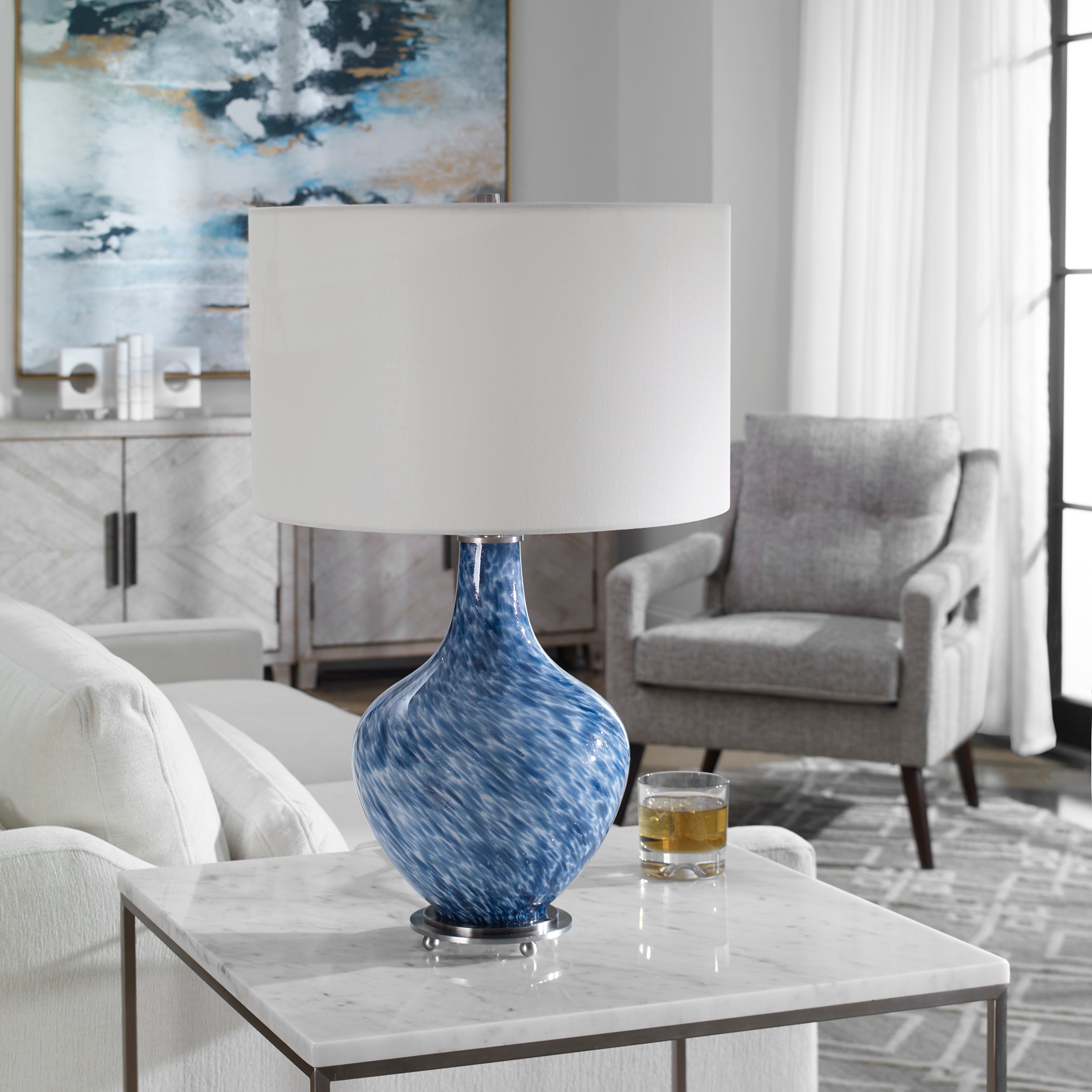 Uttermost Table and Floor Lamps Cove Cobalt Blue Table Lamp 28482