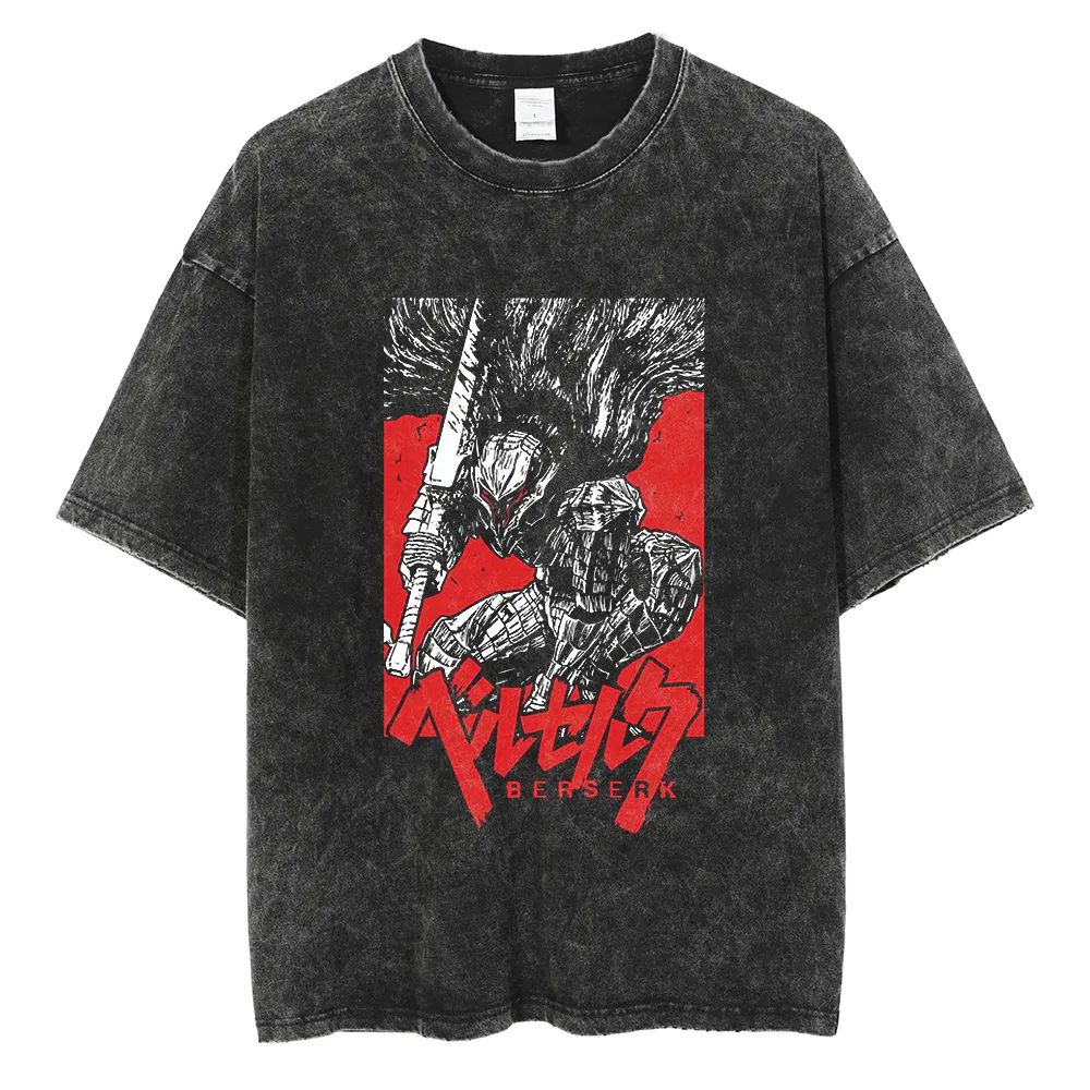 男性用のアニメTシャツ、日本語にインスパイアされたグラフィック