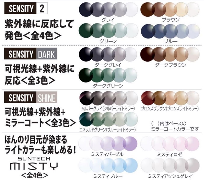 色が変わるレンズ 調光（ちょうこう）レンズ（2025.07.02更新