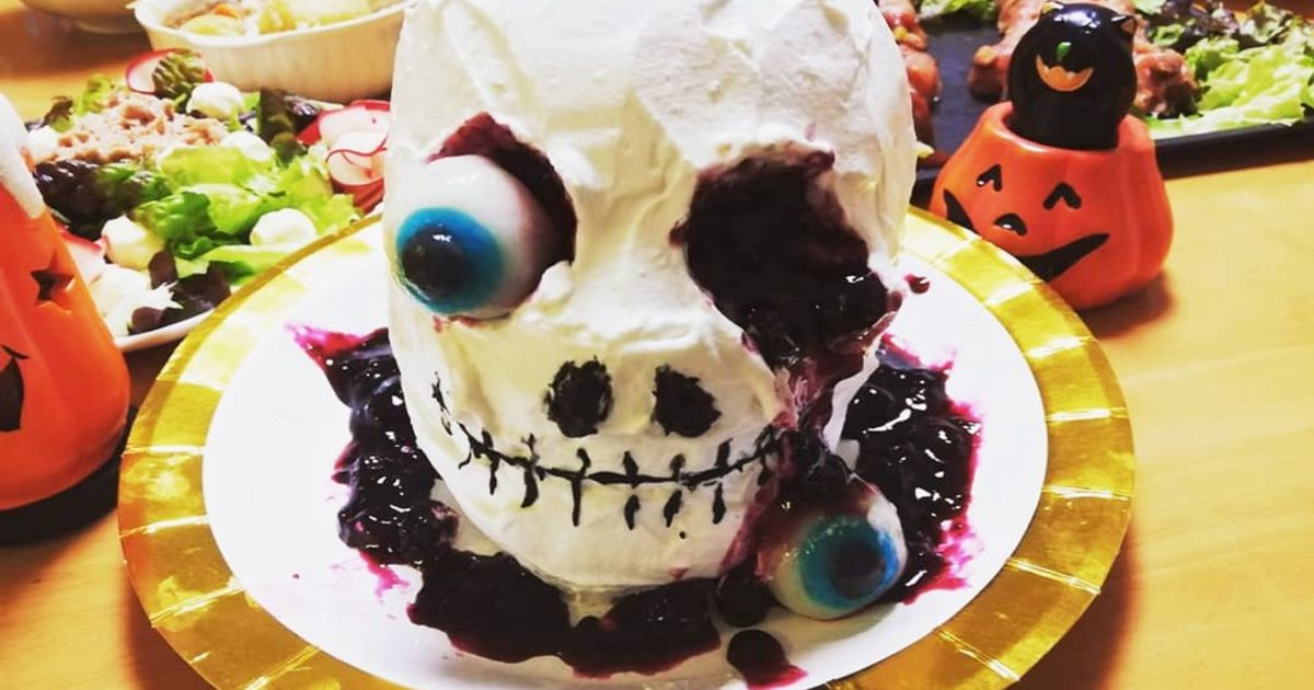 ハロウィンパーティー☆立体☆ドクロケーキ by テトテトテトテト