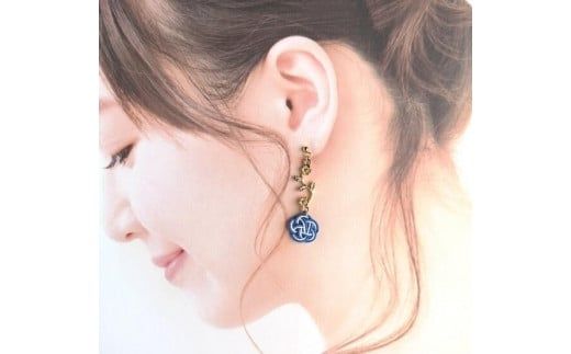 瑠璃色＊ 『花時』アシンメトリーピアス/水引ピアス AM00318（京都府
