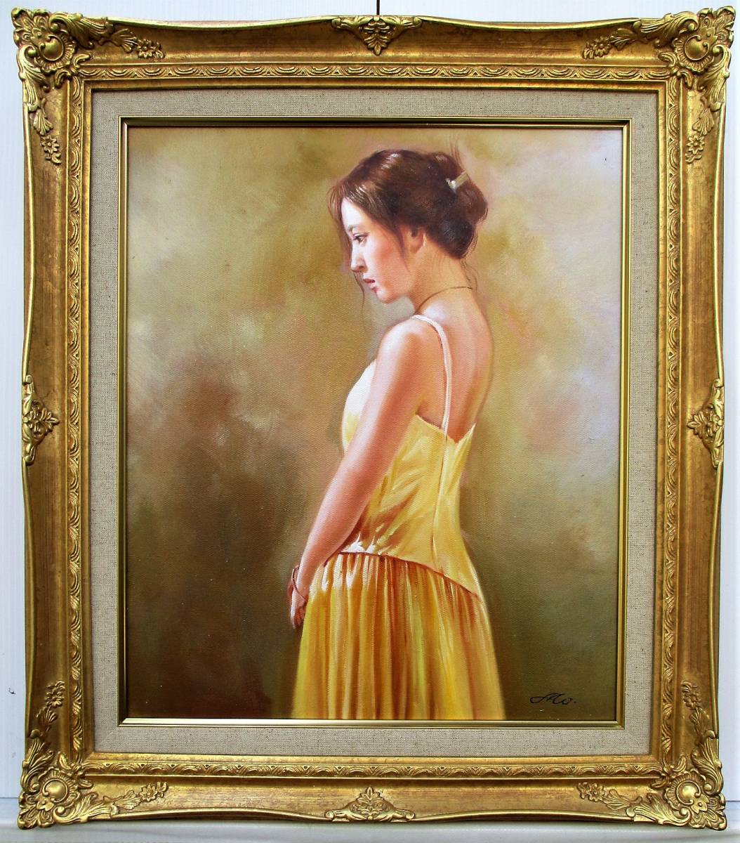 金沢湧洙「裸婦」油彩 F6 額装 人物画 油絵 油画 絵画 K 金沢湧洙